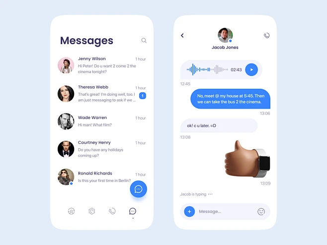 Messenger UI Design-花瓣网