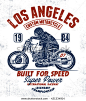 Los Angeles motorcycle typography, t-shirt graphic, vectors.