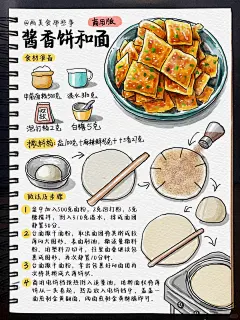 手绘酱香浓郁的酱香饼饼皮酥脆咸香可口_1_画美食那些事_来自小红书网页版
