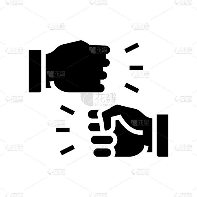 手争议符号图标矢量插图