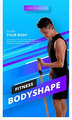 创意时尚人物服装模特运动健身几何个性色彩人物海报AI矢量素材-淘宝网