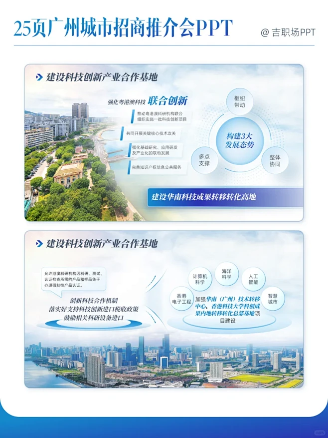 25页粤港澳城市招商推介会PPT，太哇塞...