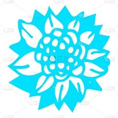 绘画插图,计算机图标,矢量,手,青绿色,夏天,白色背景,分离着色,花,绘制