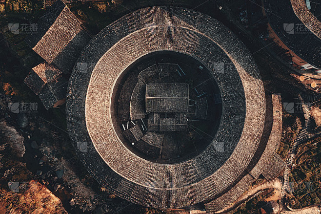 福建土楼高空特写