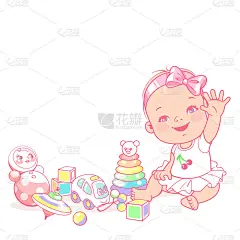 可爱的小女孩，说你好。