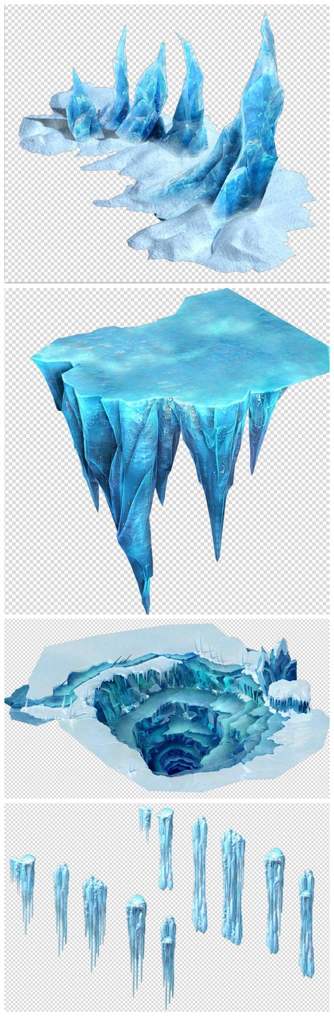 冰 冰川 冰山 水晶 雪地 2.5D游戏...