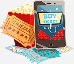 手绘买票看电影插画矢量图 胶卷 元素 免抠png 设计图片 免费下载 页面网页 平面电商 创意素材