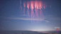 美国俄克拉何马州，让人疯狂掉san的放电现象。
摄影：Paul M Smith（twitter.com/paulmsmithphoto） 
科学家称这种现象为“红色精灵”，它是一种伴随着雷雨所产生的高空大气放电现象，通常发生在雷雨云云层顶离地面约三十到九十公里的高空。