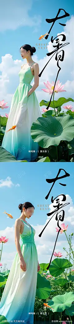 大暑节气节日海报_源文件下载_PSD格式_1479X6400像素-C4D,海报,质感,空间,美容,气质,医美,东方,夏季,江岸,24节气,节日,节气,大暑-作品编号:2025071111206505-志设-zs9.com