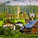 山村，戈绍，格蒙登，奥地利
Mountain Village, Gosau, Gmunden, Austria