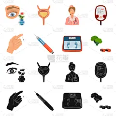 design diet and treatment logo set of