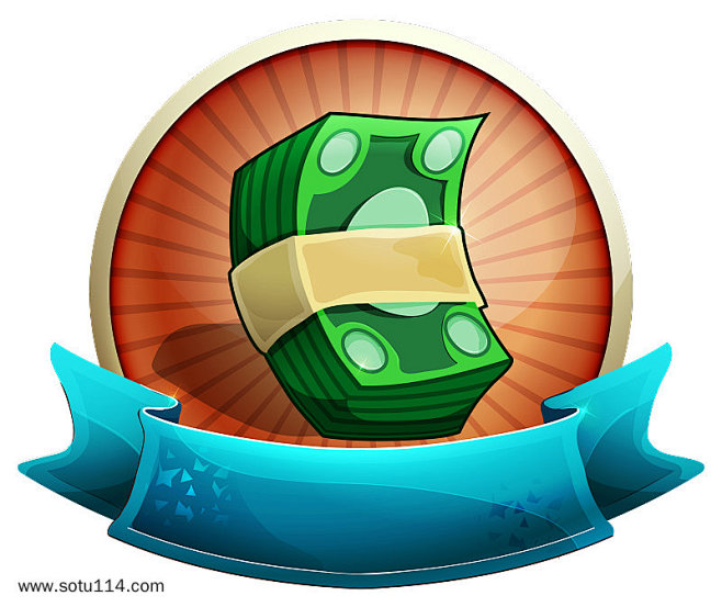 一捆纸币游戏奖励图标ico