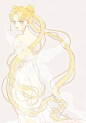 #美少女战士#♡#卡通动漫女头像#♡温婉如月光的倩妮迪和月亮公主（后几张可以平铺做手机壁纸 ）