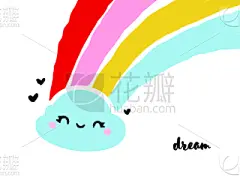 矢量,创造力,可爱的,彩虹,乐趣,贺卡,绘画插图,海报,可爱,酷