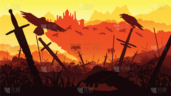 地形,背景,黄色,自然,剑,中世纪时代,...