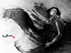 张扬而不高调的水墨风格插画 | 作者：台湾女插画师 Jungshan #插画#