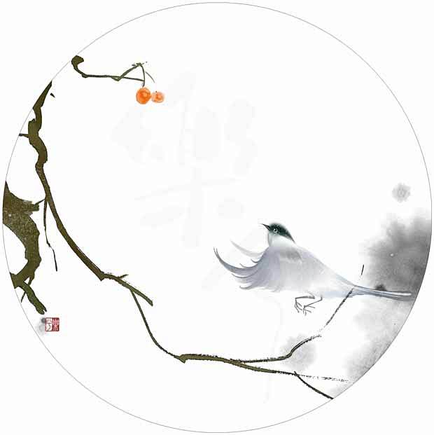 古风花鸟写意水彩鸟燕子意境手绘素材