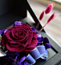 感性 荷兰进口巨型永生玫瑰礼盒 进口永生花花盒 紫色玫瑰永生花