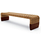 Chinese wooden chair bench, Southeast Asia, rattan furniture and decor