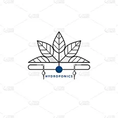 水培图标，滴灌。设计元素为网页，名片，小册子，园林设备商店。现代线性风格。矢量插图。