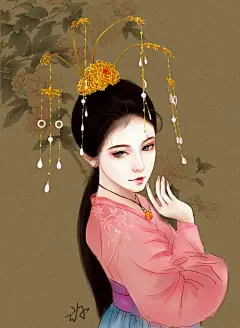汉服古典-小咪洛夫斯基_汉服_涂鸦王国插画