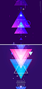 紫色流动渐变几何图形科技感光效背景海报_PSD：