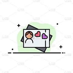 动物心脏,贺卡,平坦的,图标,充满的,线条,商务,可爱的,爱,问候