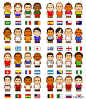 世界杯各国代表球星，打眼只识厄齐尔 　www.baxishijiebei.com　2014巴西世界杯32强球星卡通形象。

　　A组：内马尔、莫德里奇、埃尔南德斯、埃托奥；

　　B组：伊涅斯塔、罗本、比达尔、卡希尔；

　　C组：瓜林、卡拉古尼斯、德罗巴、香川真司；

　　D组：苏亚雷斯、布莱恩·鲁伊斯、鲁尼、巴洛特利。

　　E组：利希施泰纳，瓦伦西亚，里贝里，帕拉西奥斯，

　　F组：梅西，哲科，马达维基亚，米克尔，

　　G组：厄齐尔，克里斯蒂亚诺罗纳尔多，吉安，多诺万，

　　H组：孔帕尼，耶布