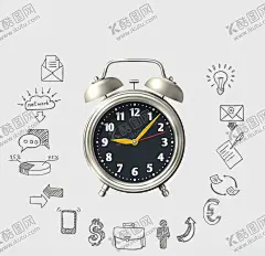 钟表 【酷图网】手表,钟表,时间,效率,插图,手绘,插画,Ai矢量,图片素材
