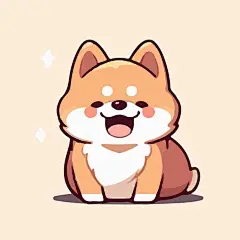 可爱卡通柴犬小狗插画矢量图设计素材