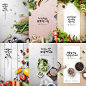 PSD竖版浅色背景韩式料理食物菜单餐饮介绍灯箱海报设计素材ps147-淘宝网