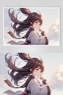 数字艺术手绘汉服女孩