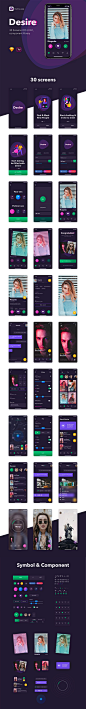 社区交友APP UI KIT模板下载 [Sketch,XD] Desire UI Kit