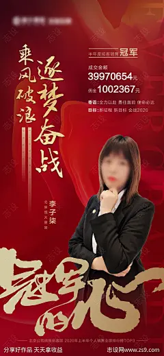 房地产红金销冠人物海报-源文件-志设网-zs9.com