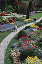 Butchart Gardens, sunken gardens, Victoria, Vancouver Island, British Columbia, Canada.