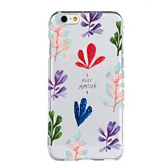 韩国定制小清新文艺范苹果iPhone6S透明手机壳6plus插画珊瑚草-淘宝网