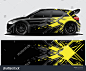 Rally car decal graphic wrap vector, abstract background