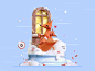 Winter fox family winter snowy foxy fox character digital art mascot design characters character 3d art ui web games family animals cute kawai kawaii 3d illustration fox