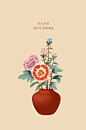 16款时尚复古中式中国风花朵竹子装饰插画海报背景设计PSD素材-淘宝网