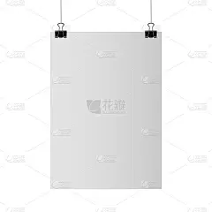 Empty A4 sized paper template hanging with paper c
