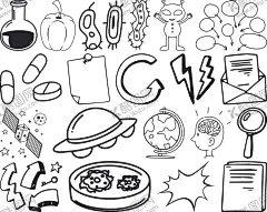 手绘线描素材 【酷图网】手绘线描素材,手绘,线描,素材,元素,黑白色,卡通生活元素,设计素材,白描