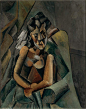 毕加索的抽象油画人物作品《坐着的女人》
