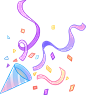 描边趣味生日贴纸-彩带