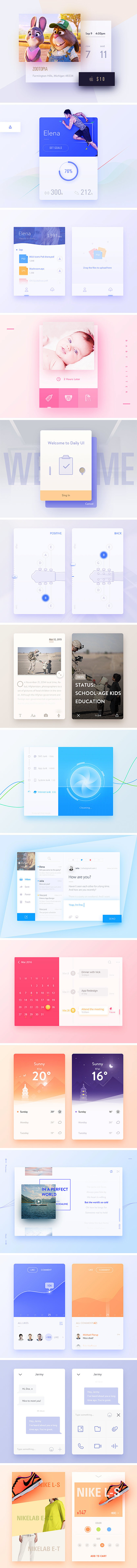 一套可爱又流行的APP Ui Kits免...