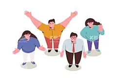 俯视人物插画  - 源文件下载【酷图网】人物插画,俯视人物插画,矢量人物素材,卡通人物,扁平人物,招聘,打招呼的人,欢迎加入,招聘海报,人物俯视图,职场人物