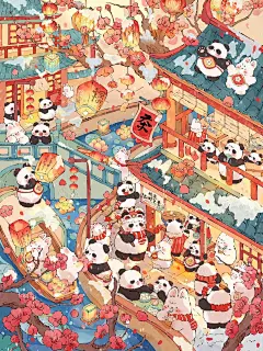 熊熊过春节_我昏古七了的插画作品_涂鸦王国_原创绘画平台