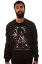 Anenberg The CA Floral Crewneck Sweatshirt in Black