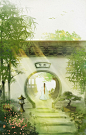 古风场景一四季_紫粟__插画师作品_涂鸦王国gracg.com