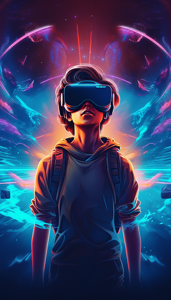 设图未来宇宙赛博朋克VR眼镜男生人物图片
