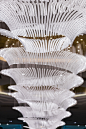 Grand Hyatt Hotel | Lasvit : Three spirals of glass fragility swirl in the lobby of the Grand Hyatt hotel in Taipei. The long-standing icon of the city is now filled with Bohemian perfection. LASVIT repeatedly tied hands with interior designer AEDAS to cr